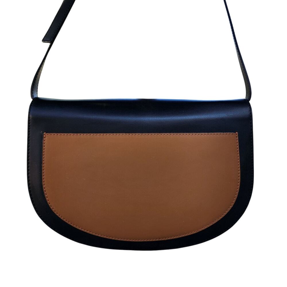 Valentina Fiore Italian Leather Saddle Crossbody Bag - Picture 3 of 11